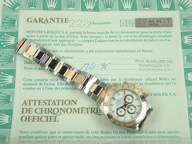 Rolex Daytona El Primero combination model, white dial, W number