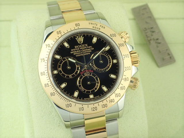 Rolex Daytona combination model, black dial, D serial number