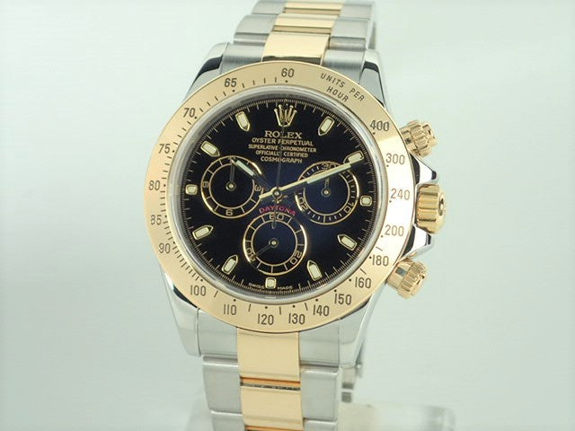 Rolex Daytona combination model, black dial, D serial number