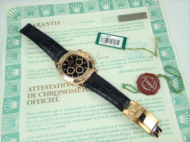 Rolex Daytona El Primero Black Dial 18KYG