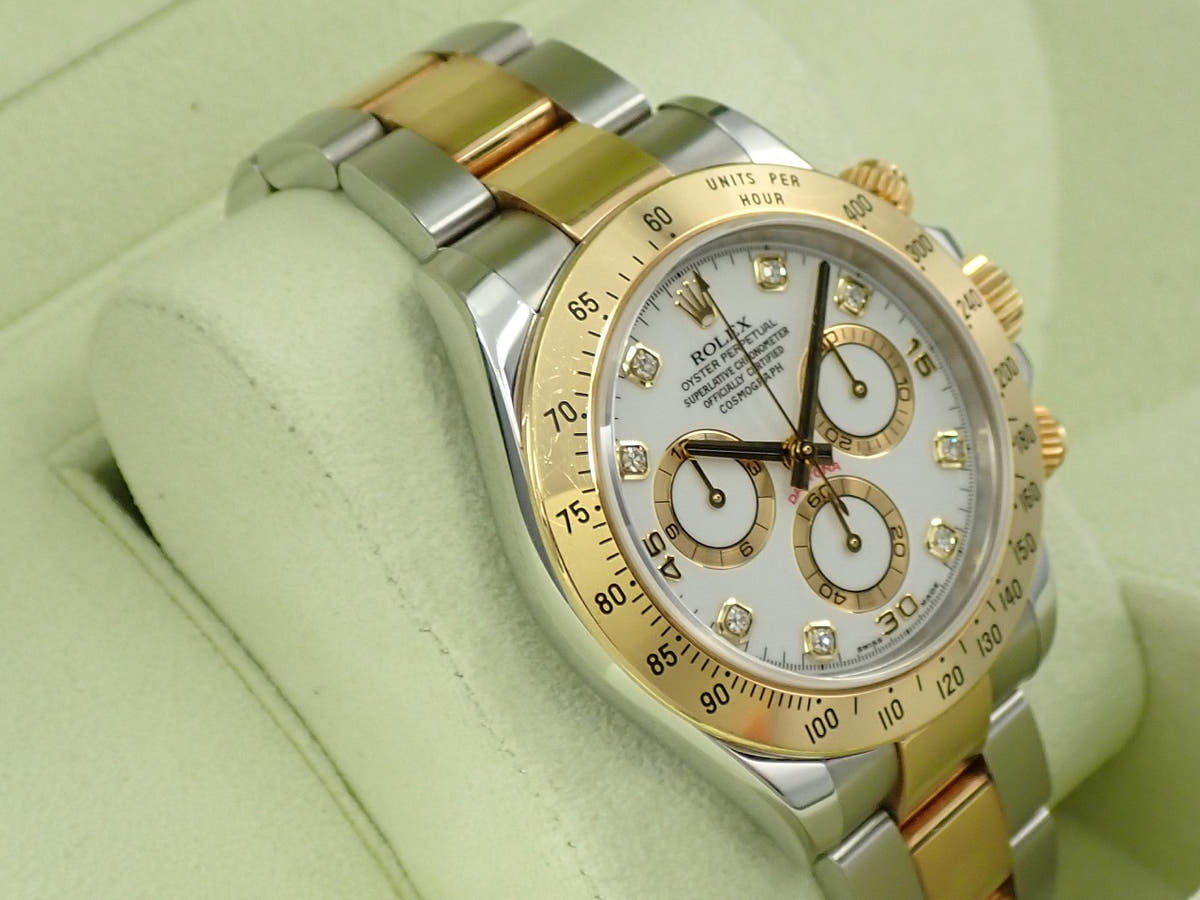 ロレックス デイトナ Ref.116523G ホワイト×8Pダイヤ文字盤 中古 760FYAWP