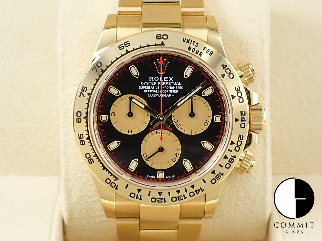 エレムト　ベンチ The One: The Rolex Daytona Reference 116508 in gold with a green dial