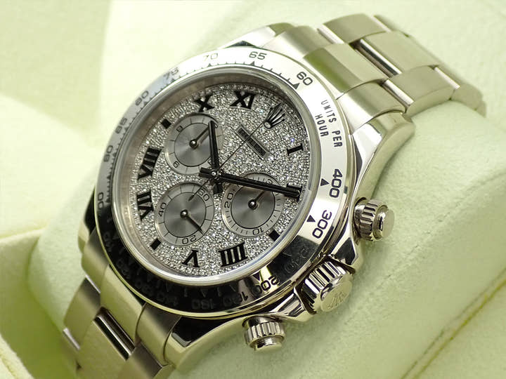 Rolex Daytona Ref. 116509ZER White Gold Pave Diamond Roman Dial