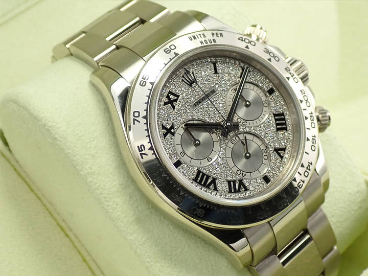Rolex Daytona Ref. 116509ZER White Gold Pave Diamond Roman Dial