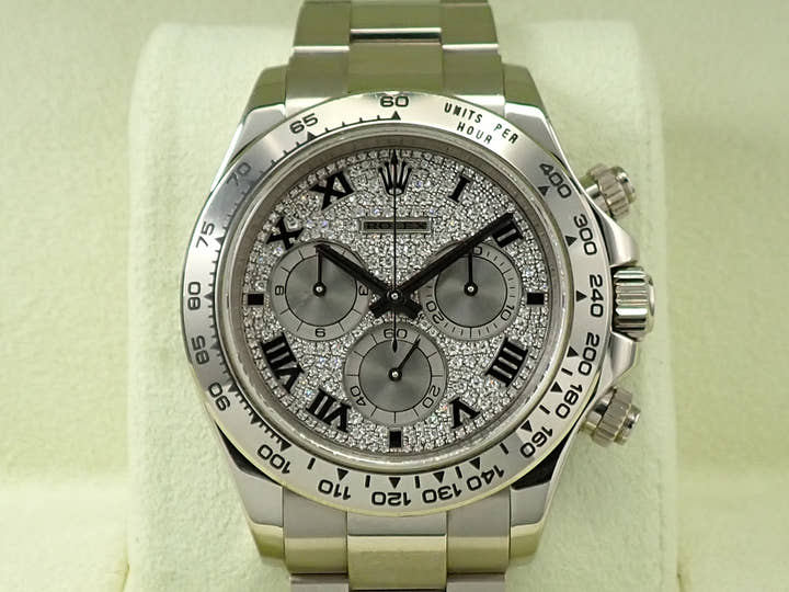 Rolex Daytona Ref. 116509ZER White Gold Pave Diamond Roman Dial