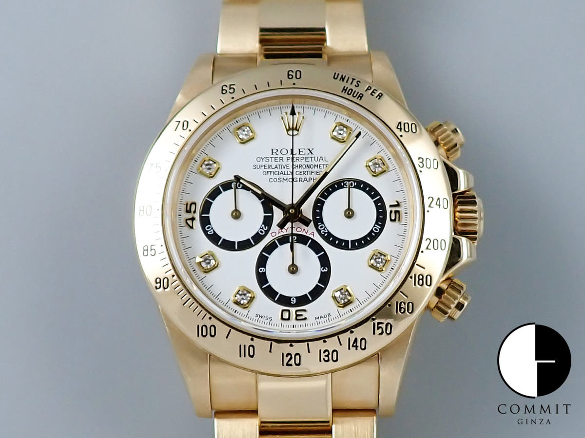 ロレックス デイトナ エルプリメロ Ref.16528G ホワイト8Pダイヤ文字盤 中古 3S895579