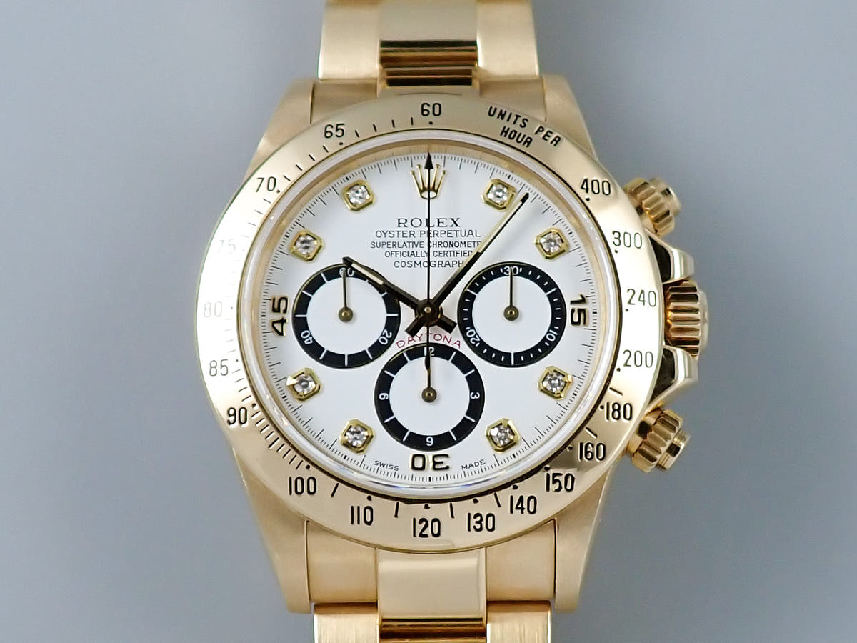 ロレックス デイトナ エルプリメロ Ref.16528G ホワイト8Pダイヤ文字盤 中古 3S895579