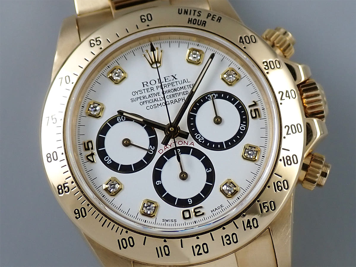 ロレックス デイトナ エルプリメロ Ref.16528G ホワイト8Pダイヤ文字盤 中古 3S895579