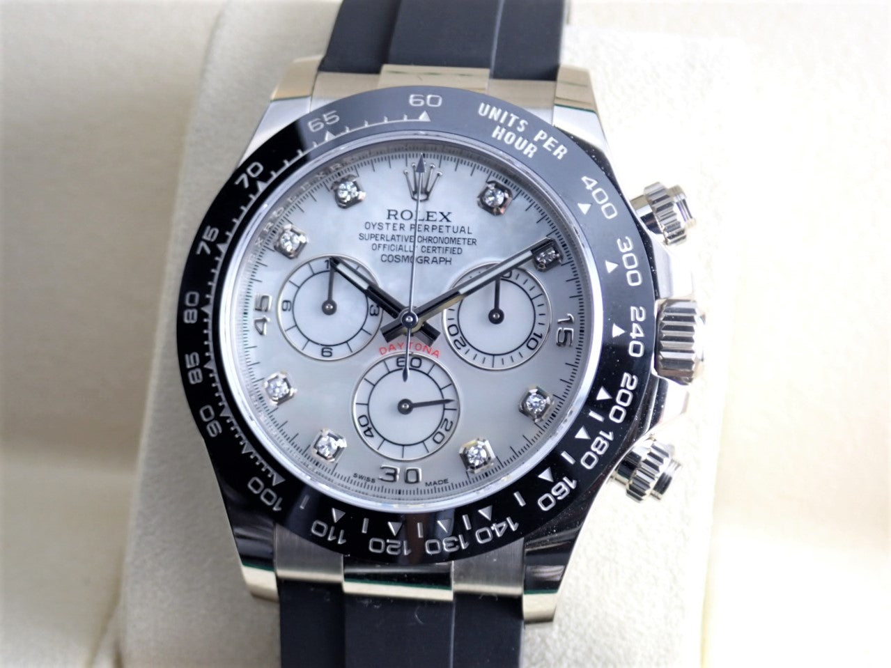 Rolex Daytona White Shell 8P Diamond 18KWG [Unused] [New Warranty]