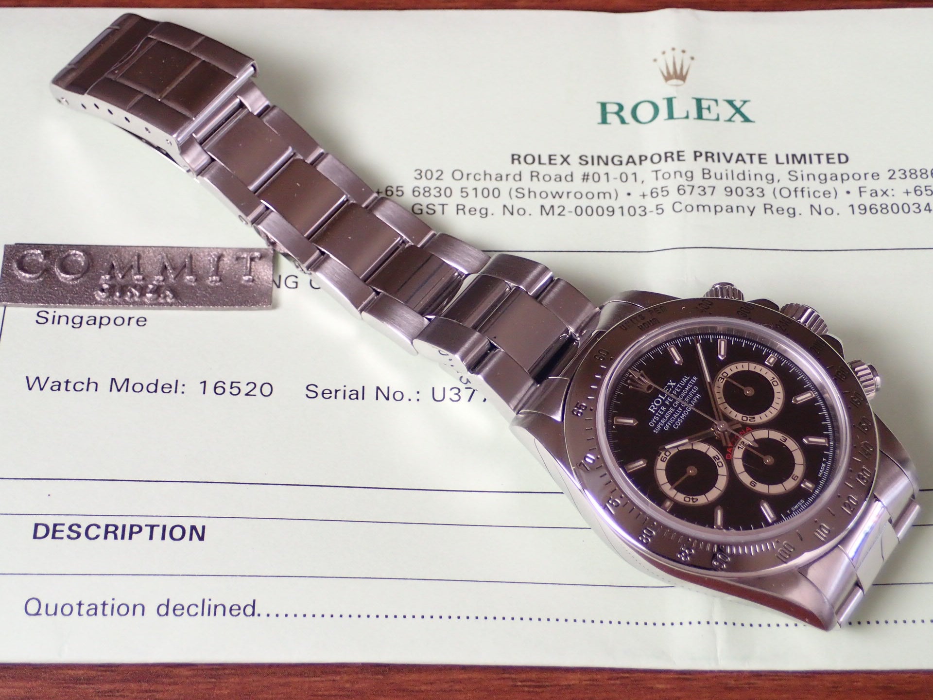 Rolex Daytona El Primero Black Dial U3 Ref.16520