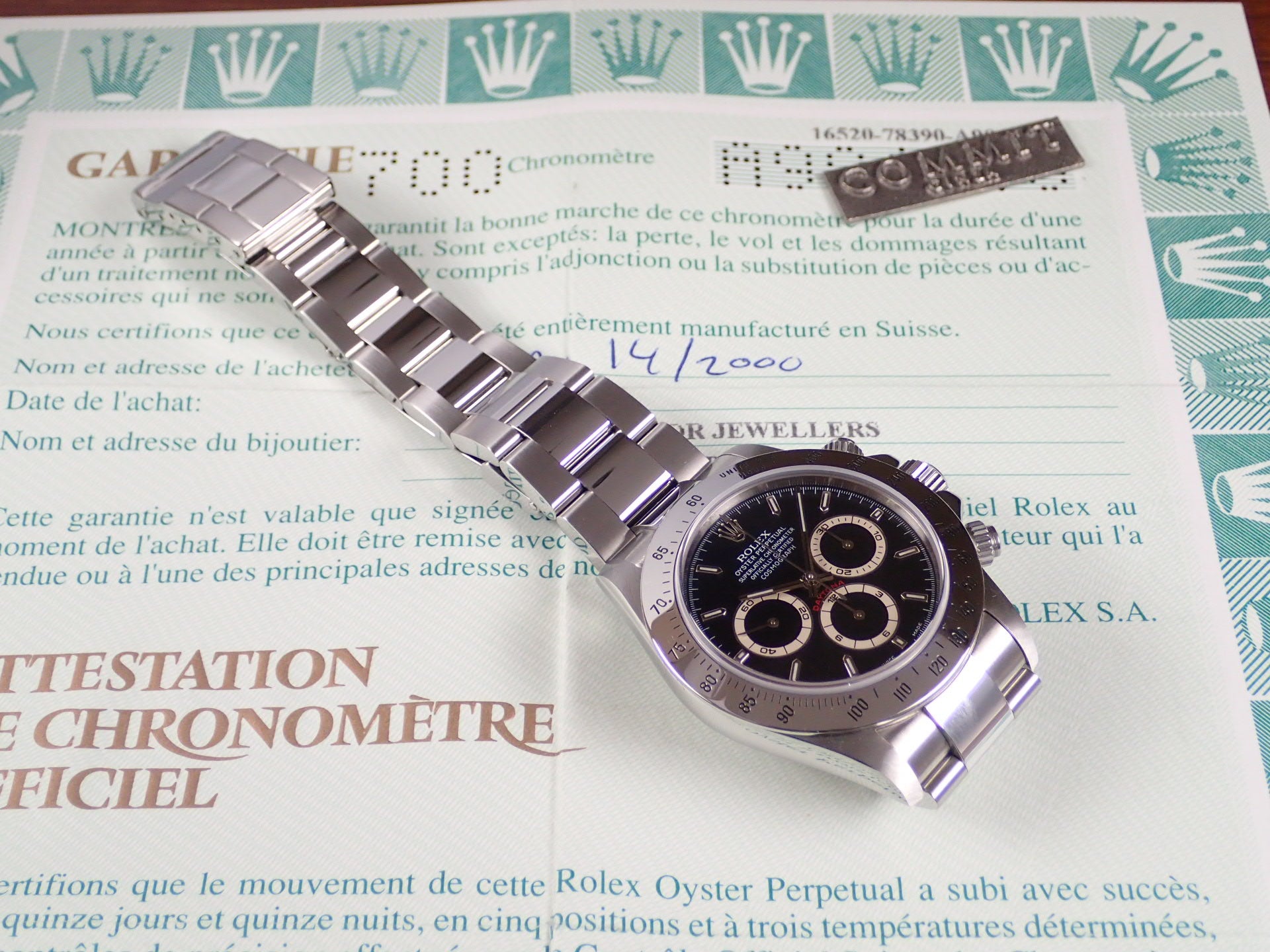 Rolex Daytona El Primero Black Dial A9 Ref.16520