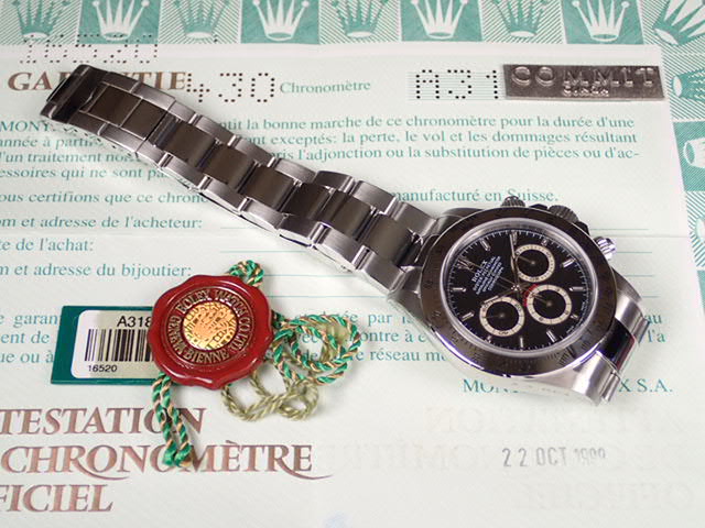 Rolex Daytona El Primero Black Dial A Serial Ref.16520