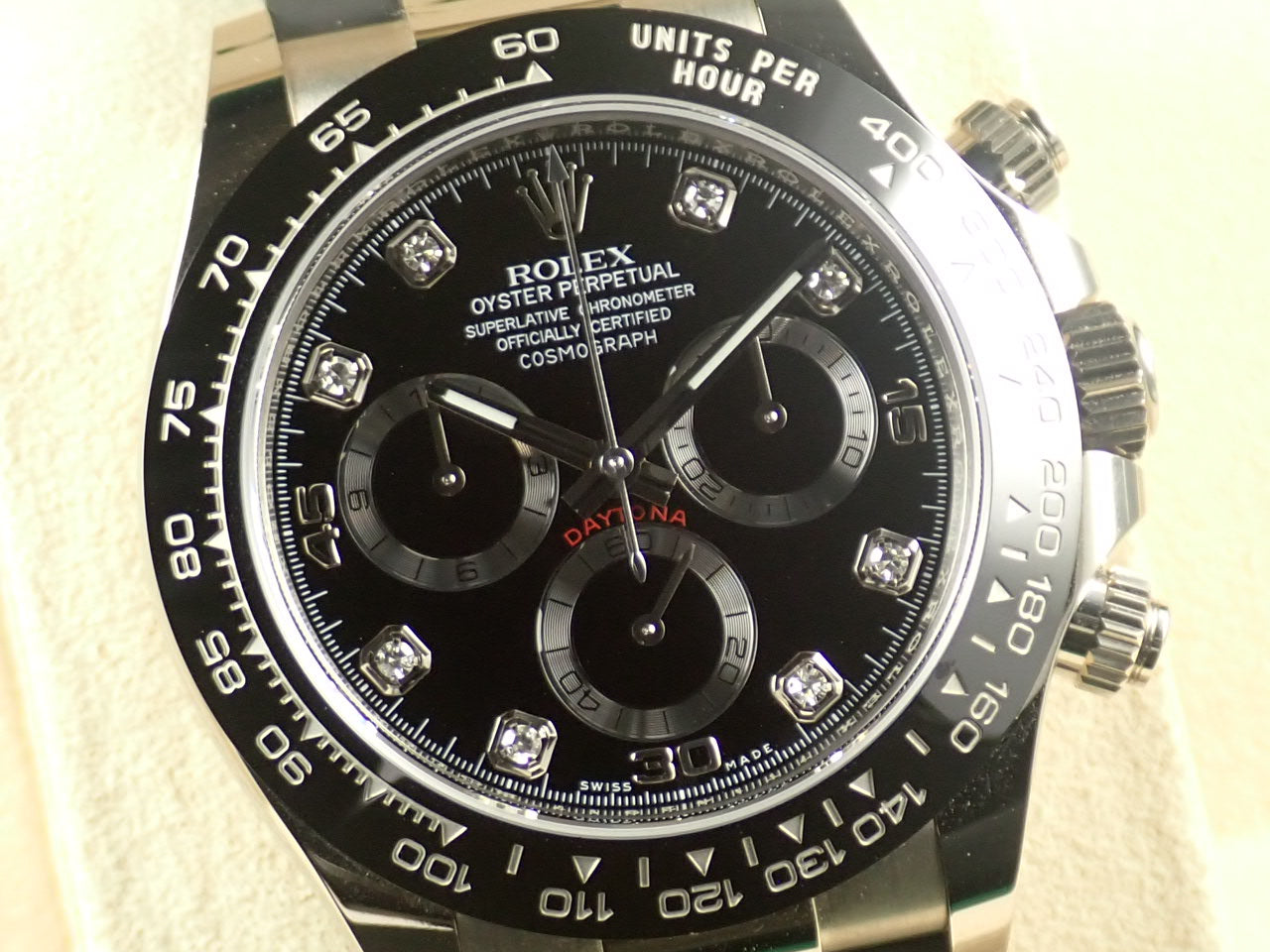 Rolex Daytona Black Dial 8P Diamonds &lt;New Warranty Card, Box, etc.&gt;