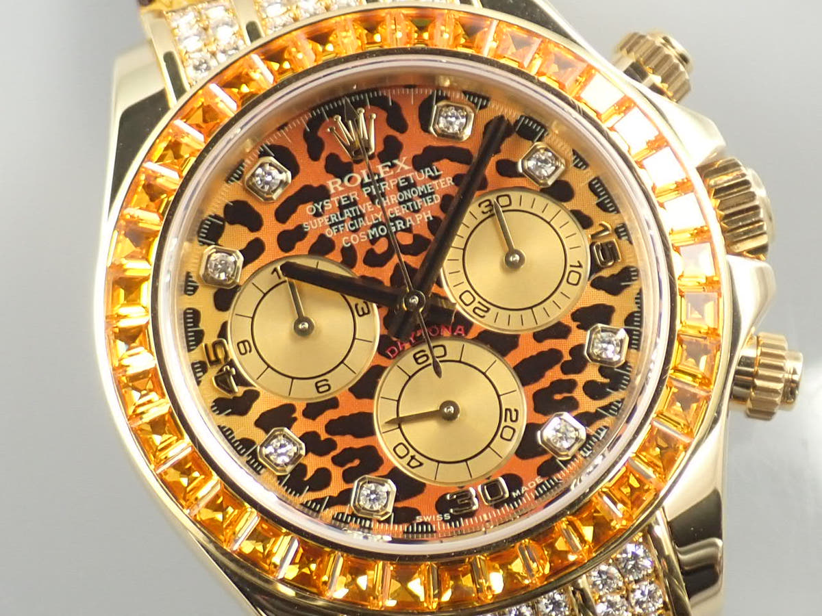 ロレックス デイトナ Ref.116598SACO レパード8Pダイヤ文字盤 中古 M7086882