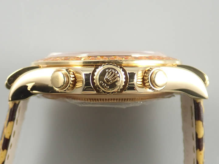 ロレックス デイトナ Ref.116598SACO イエローゴールド レパードx8Pダイヤ文字盤