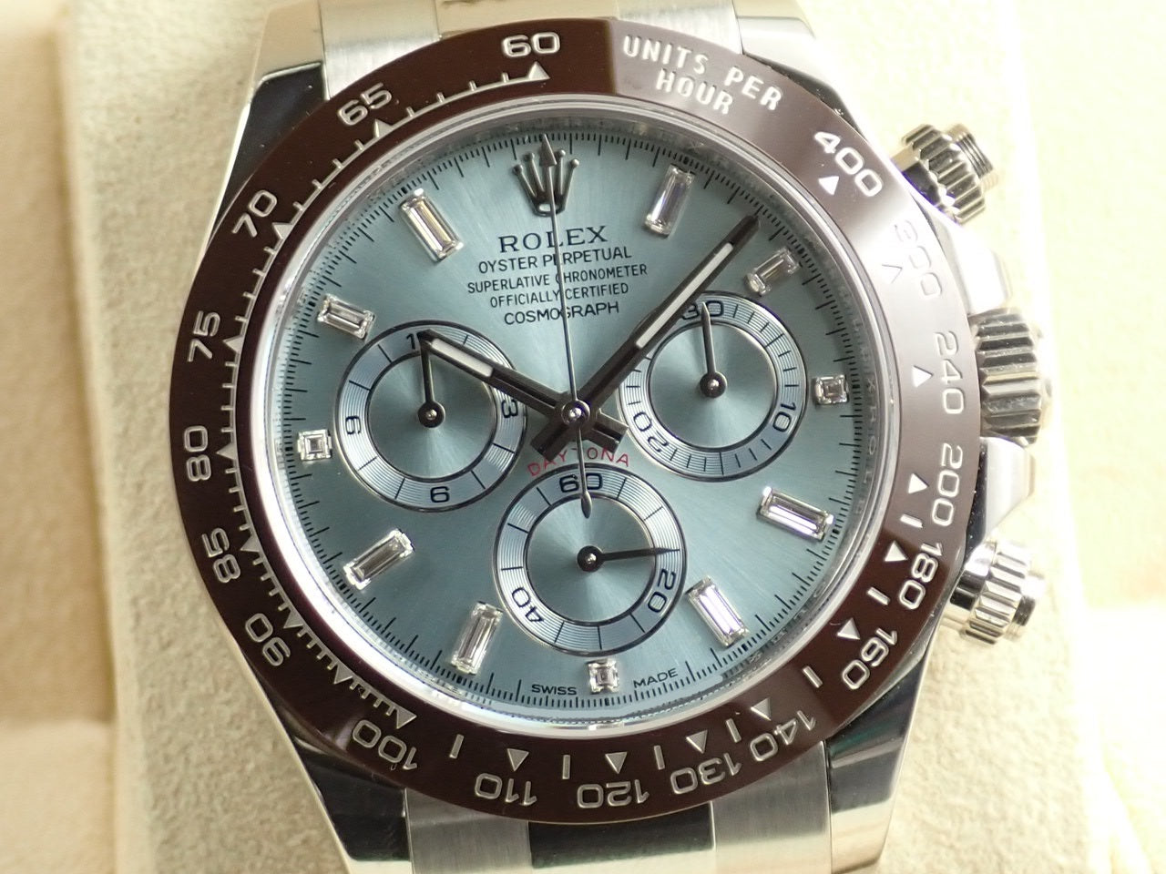 Rolex Daytona Ice Blue Dial 10P Diamonds &lt;Warranty Box and Others&gt;