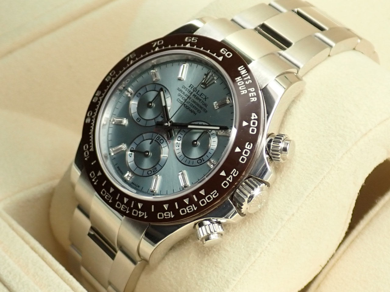 Rolex Daytona Ice Blue Dial 10P Diamonds &lt;Warranty Box and Others&gt;