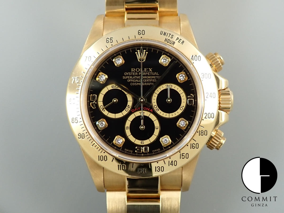 ロレックス デイトナ エルプリメロ Ref.16528G ブラック8Pダイヤ文字盤 中古 P66M4223