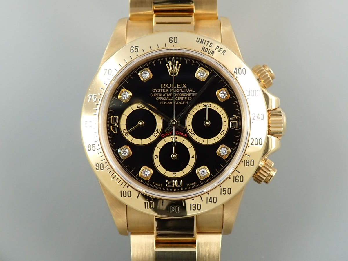 ロレックス デイトナ エルプリメロ Ref.16528G ブラック8Pダイヤ文字盤 中古 P66M4223