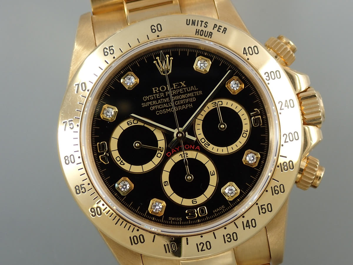 ロレックス デイトナ エルプリメロ Ref.16528G ブラック8Pダイヤ文字盤 中古 P66M4223