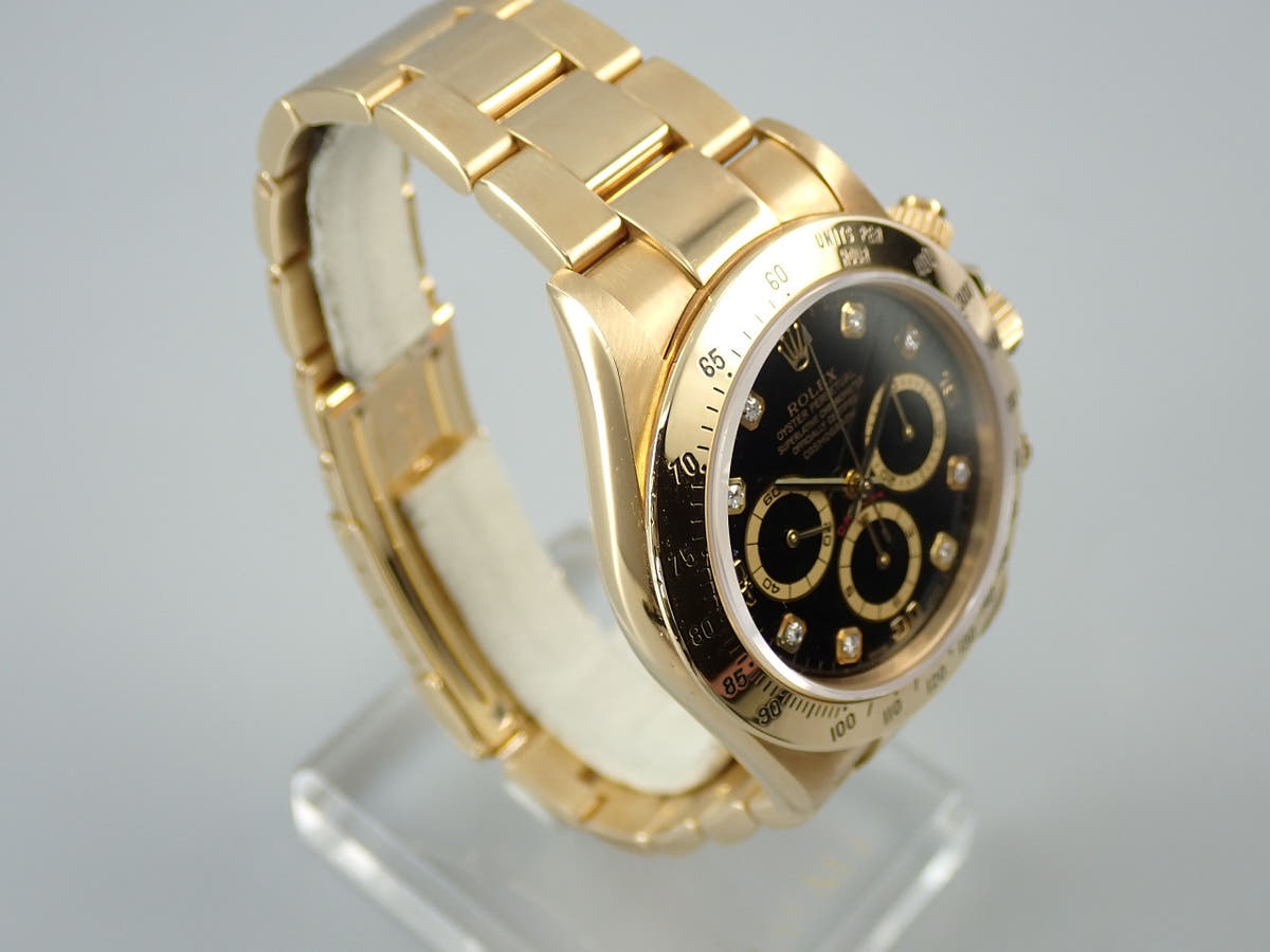 ロレックス デイトナ エルプリメロ Ref.16528G ブラック8Pダイヤ文字盤 中古 P66M4223