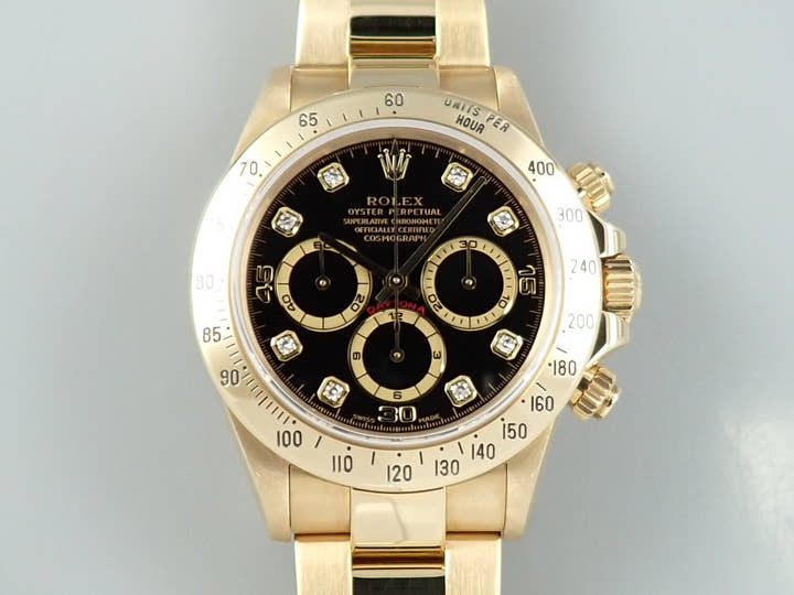 ロレックス デイトナ エルプリメロ Ref.16528G イエローゴールド ブラックx8Pダイヤ文字盤