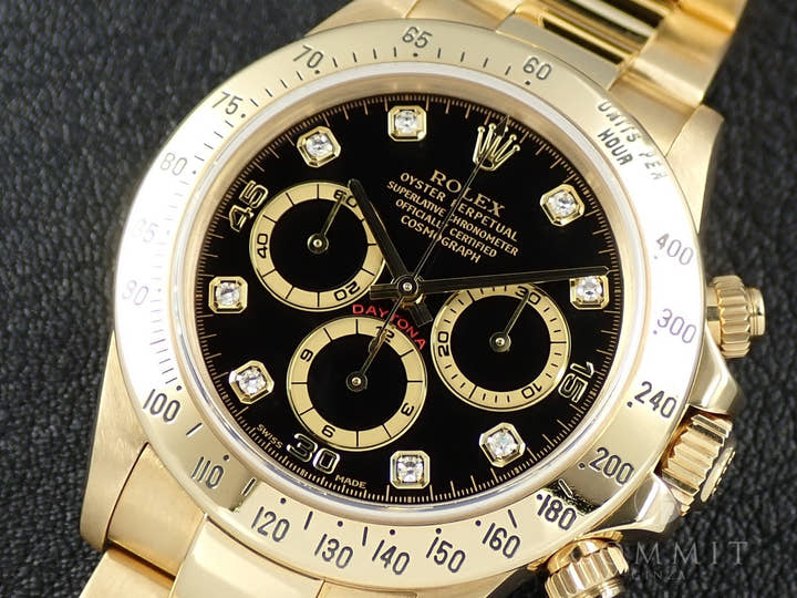 ロレックス デイトナ エルプリメロ Ref.16528G イエローゴールド ブラックx8Pダイヤ文字盤