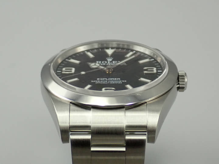 ロレックス エクスプローラーI 鏡面ブラックアウト Ref.214270 ステンレススチール ブラック文字盤