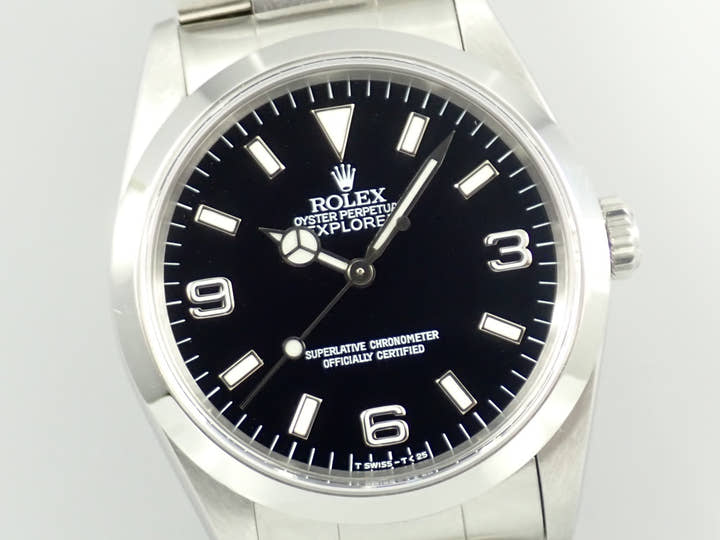 ロレックス エクスプローラーI Ref.14270 ステンレススチール ブラック文字盤 オイスターブレスレット 中古 K0433877