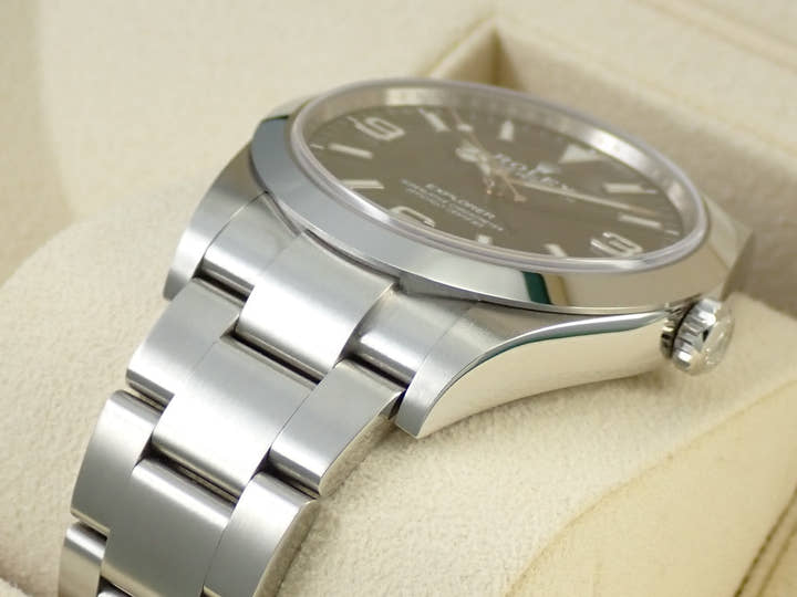 Rolex Explorer I, Mirror Black Dial, Ref. 214270, Stainless Steel