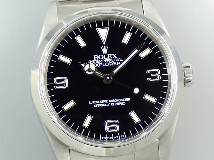 ロレックス エクスプローラーI Ref.14270 ブラック文字盤 中古 52P3P6S6