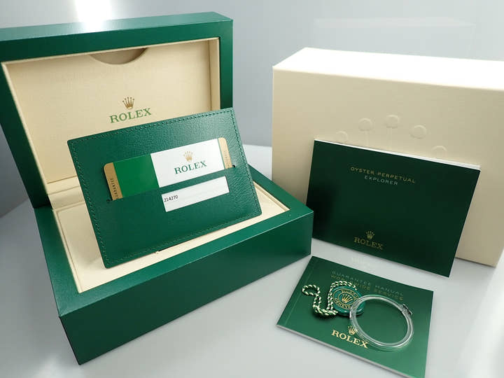 ロレックス エクスプローラーI 鏡面ブラックアウト Ref.214270 ステンレススチール ブラック文字盤