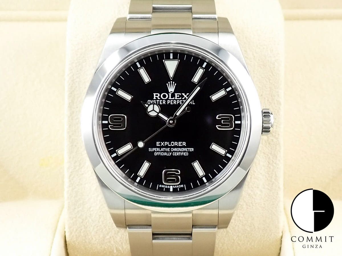 ロレックス エクスプローラーI ブラックアウト 鏡面バックル Ref.214270 ブラック文字盤 美品 H200TR8J