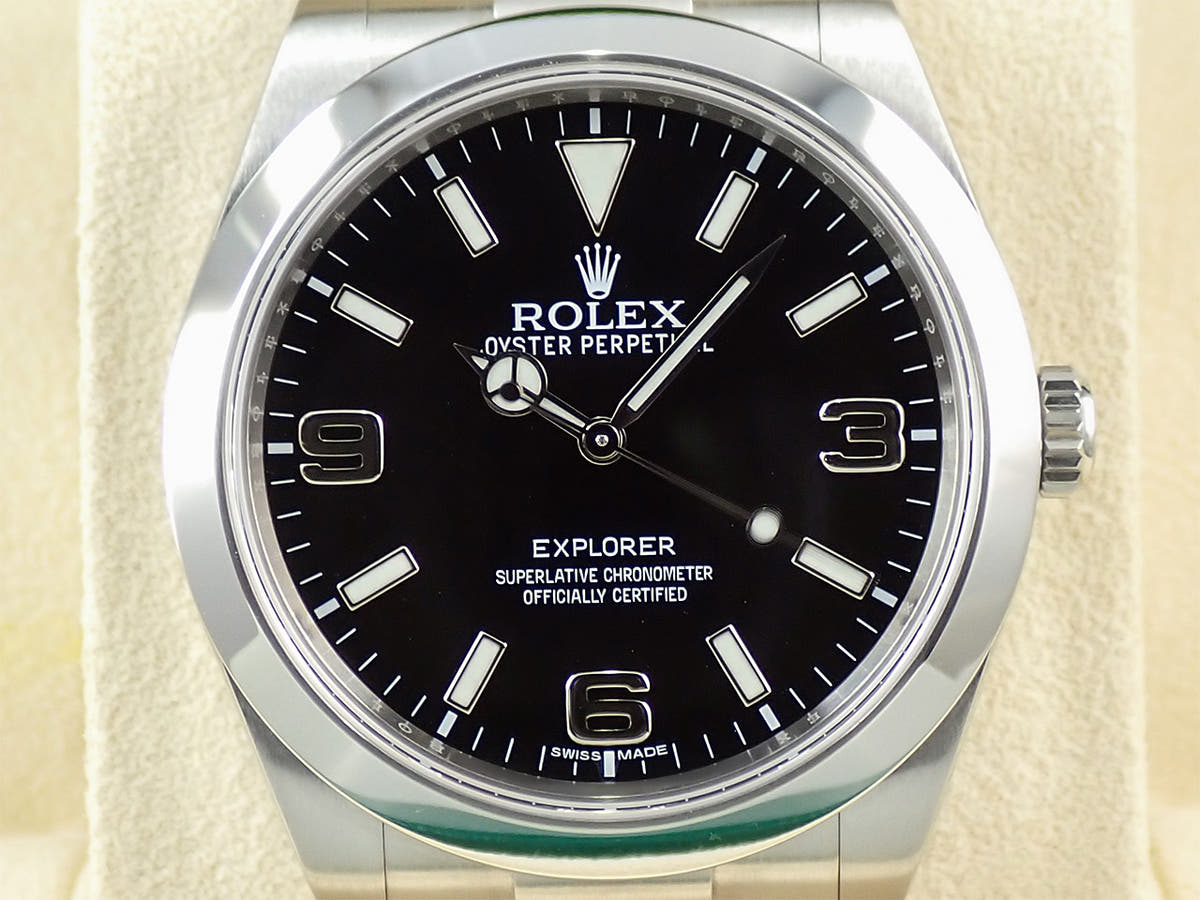 ロレックス エクスプローラーI ブラックアウト 鏡面バックル Ref.214270 ブラック文字盤 美品 H200TR8J