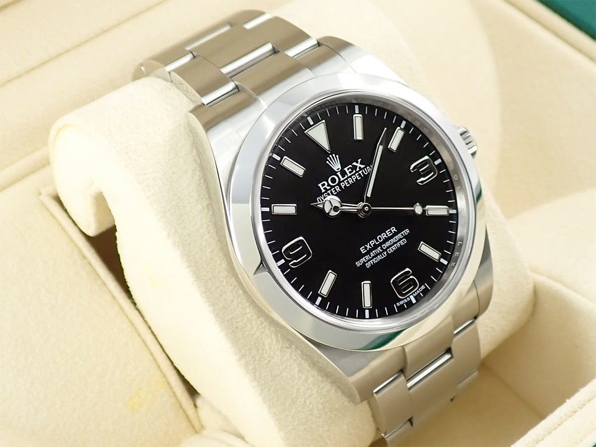 ロレックス エクスプローラーI ブラックアウト 鏡面バックル Ref.214270 ブラック文字盤 美品 H200TR8J