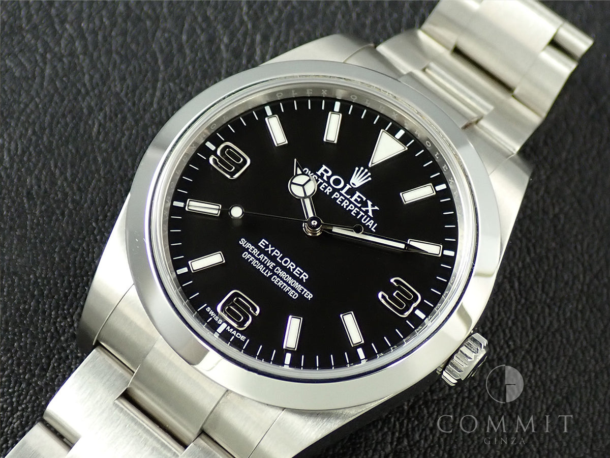 ロレックス エクスプローラーI ブラックアウト 鏡面バックル Ref.214270 ブラック文字盤 中古 X25XP85U