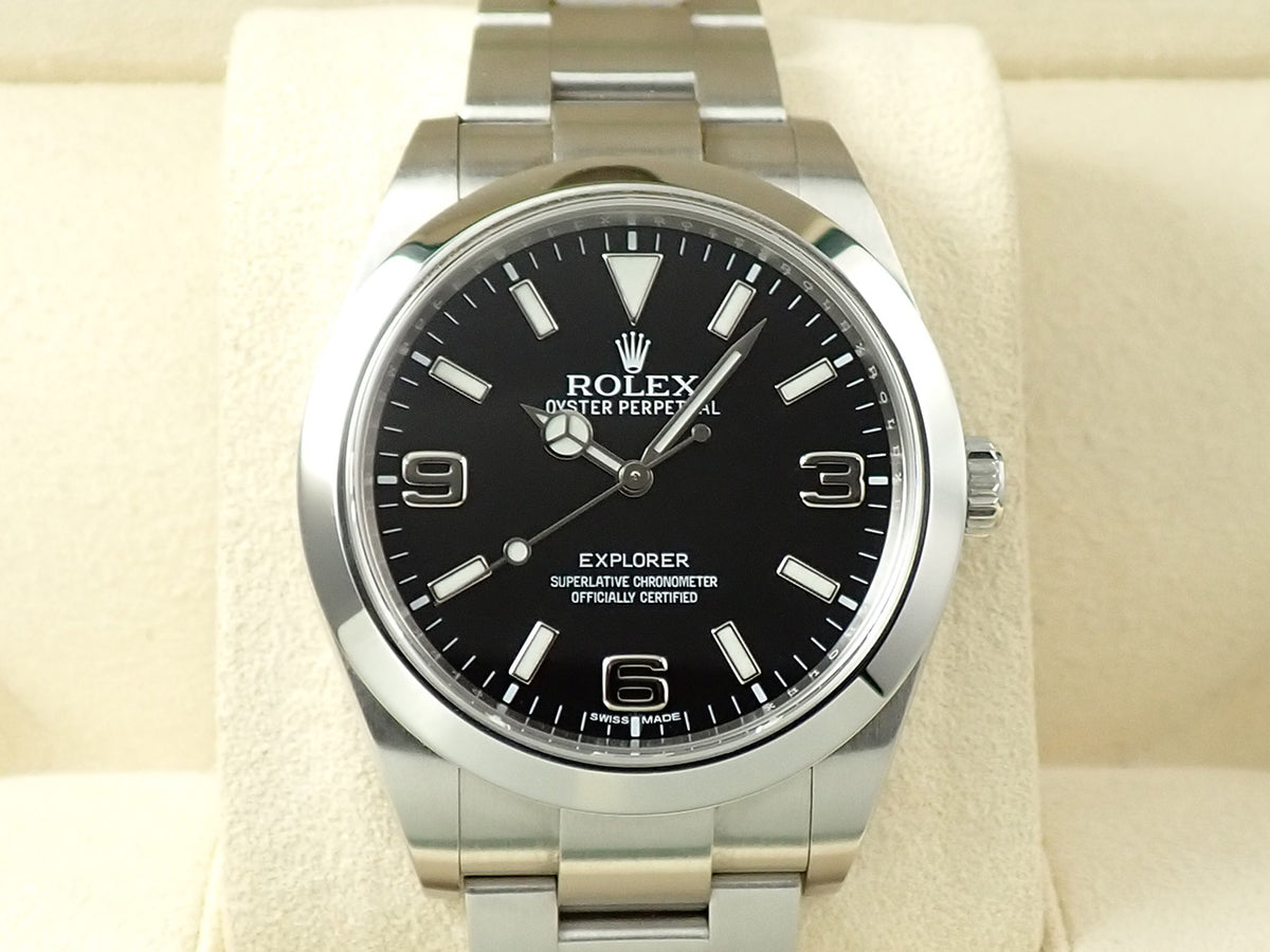 ロレックス エクスプローラーI ブラックアウト 鏡面バックル Ref.214270 ブラック文字盤 中古 X25XP85U