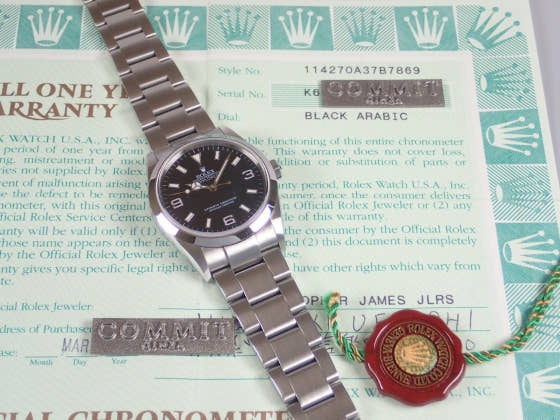 ロレックス エクスプローラーI Ref.114270 ブラック文字盤 中古 explorer1-4