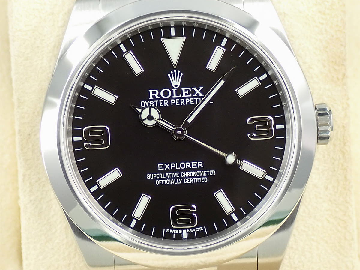 ロレックス エクスプローラーI ブラックアウト 鏡面バックル Ref.214270 ブラック文字盤 美品 35TSTMWH