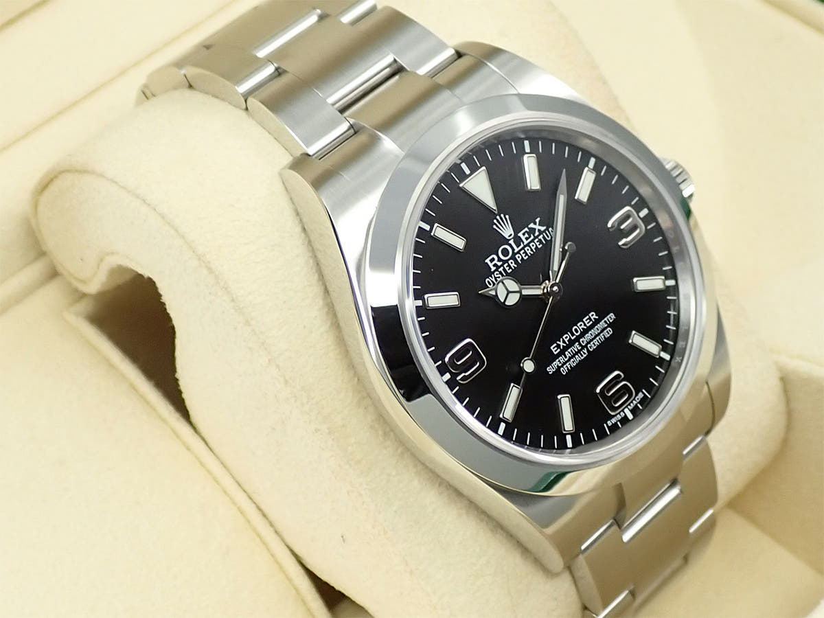 ロレックス エクスプローラーI ブラックアウト 鏡面バックル Ref.214270 ブラック文字盤 美品 35TSTMWH