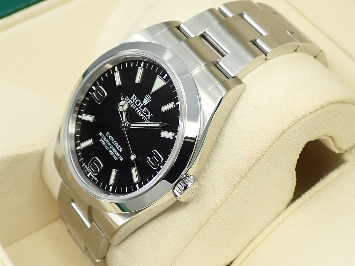 ロレックス エクスプローラーI ブラックアウト 鏡面バックル Ref.214270 ブラック文字盤 美品 35TSTMWH