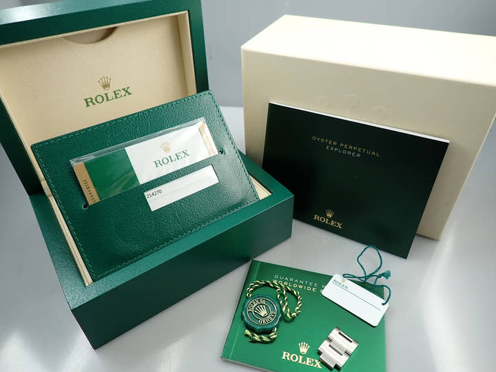 ロレックス エクスプローラーI 鏡面ブラックアウト Ref.214270 ステンレススチール ブラック文字盤