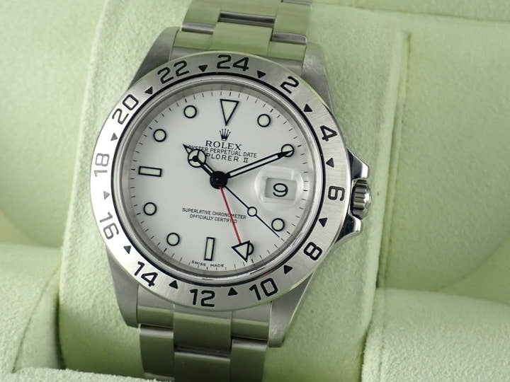 ロレックス エクスプローラーII Ref.16570 ホワイト文字盤 中古 explorer2-124