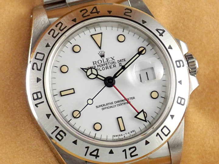ロレックス エクスプローラーII Ref.16570 ホワイト文字盤 中古 explorer2-125-2