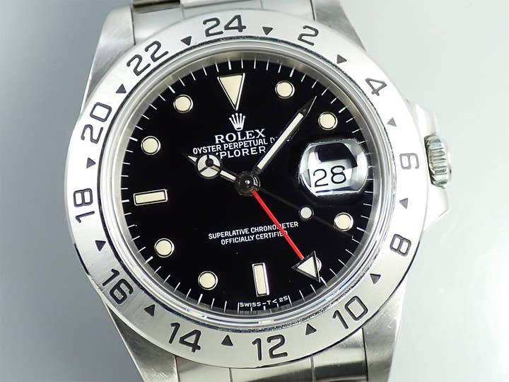 ロレックス エクスプローラーII Ref.16570 ステンレススチール ブラック文字盤