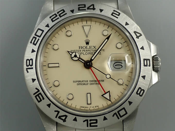 ロレックス エクスプローラーII Ref.16550 ステンレススチール アイボリー文字盤