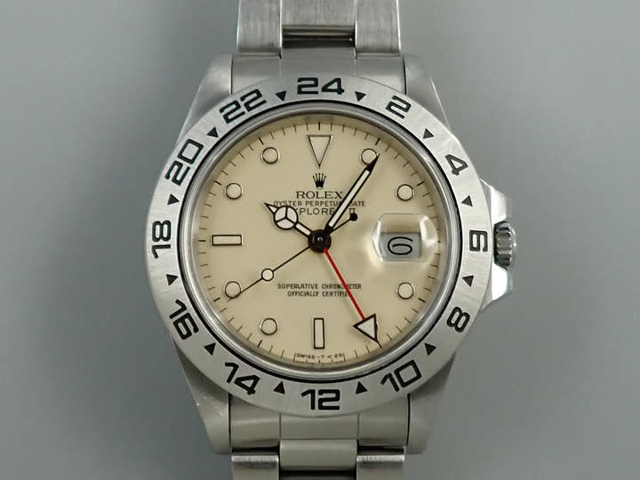 ロレックス エクスプローラーII Ref.16550 ステンレススチール アイボリー文字盤