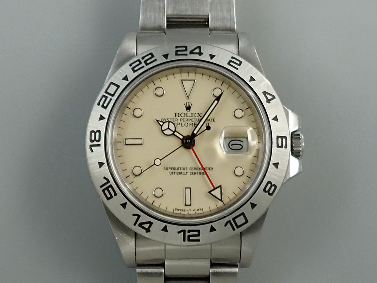 ロレックス エクスプローラーII Ref.16550 アイボリー文字盤 中古 6P059334