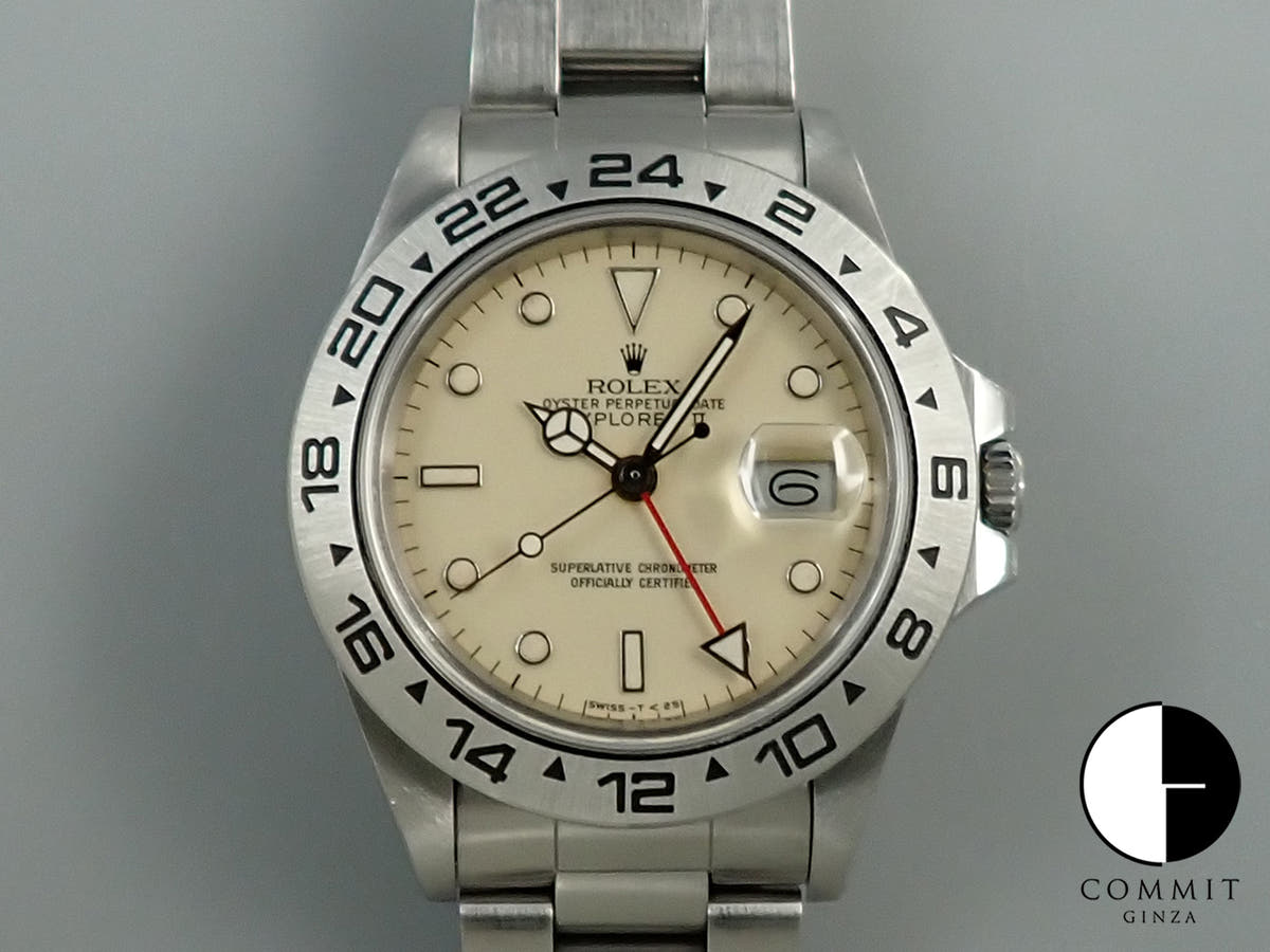 ロレックス エクスプローラーII Ref.16550 アイボリー文字盤 中古 6P059334