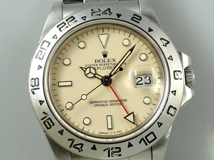 ロレックス エクスプローラーII Ref.16550 ステンレススチール アイボリー文字盤